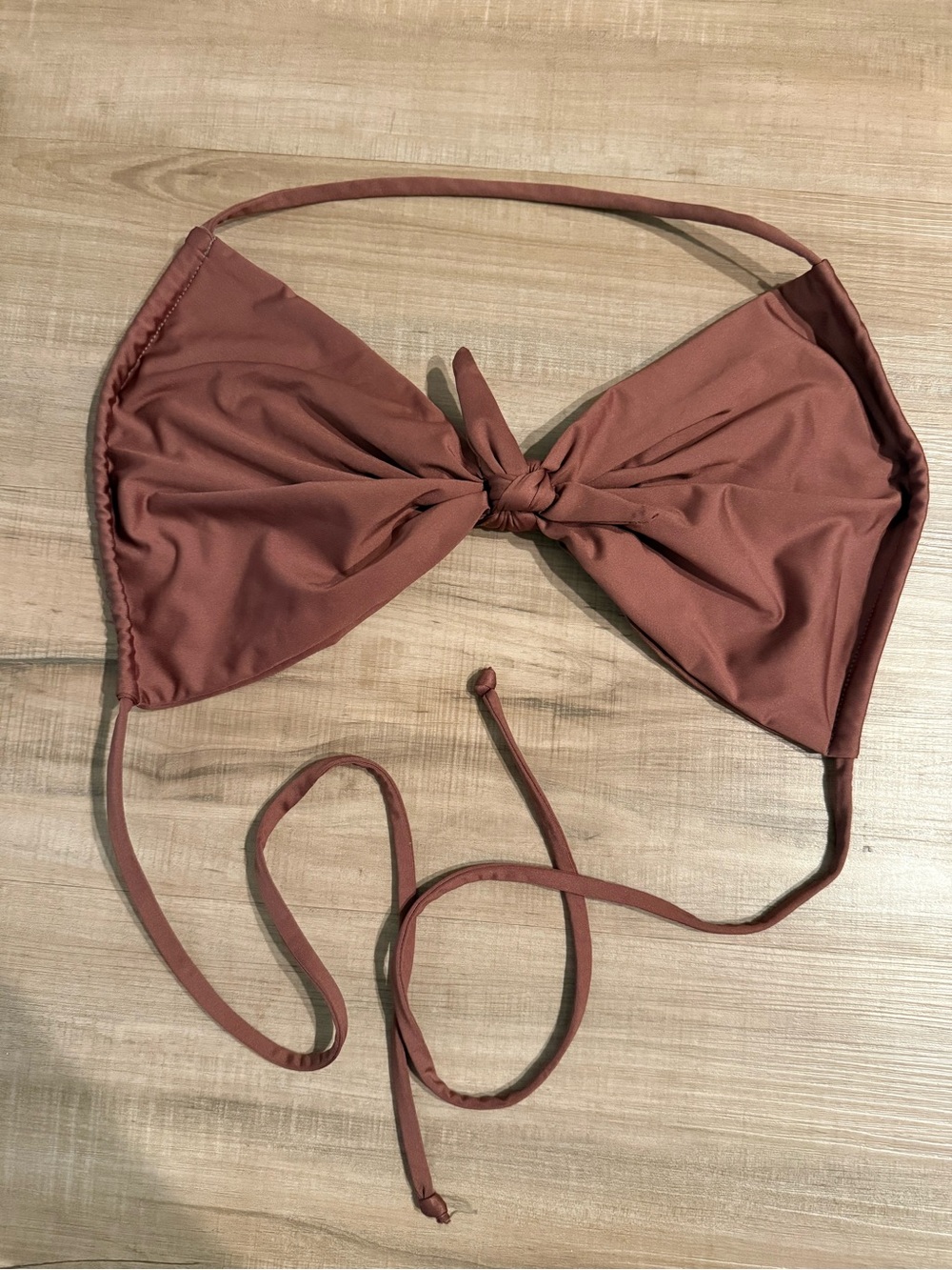 Tie-Front Bikini Top in Dusty Rose